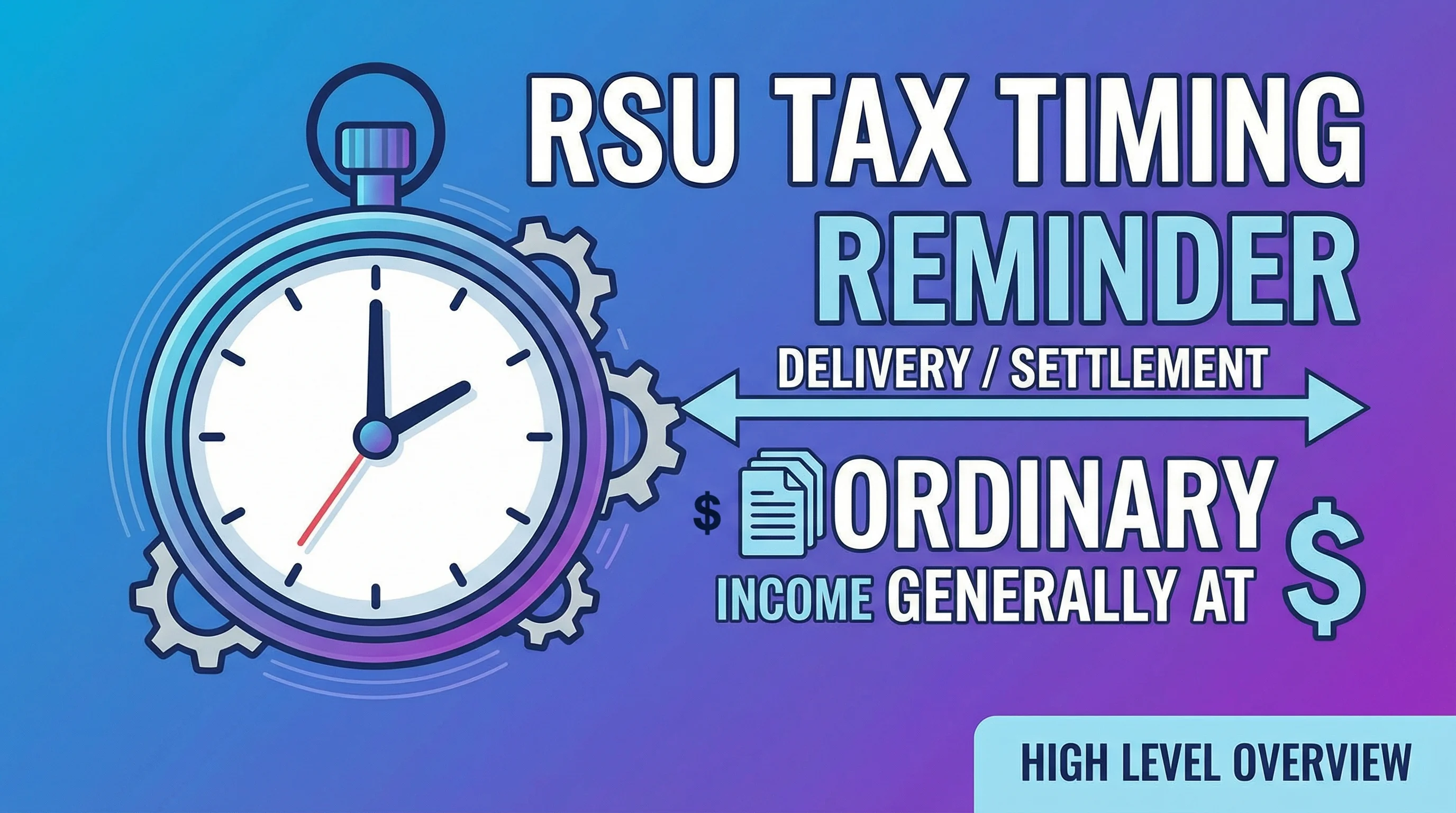 RSU tax timing reminder: ordinary income generally when shares are delivered or settled